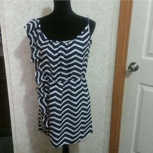 NWOT navy and white dress